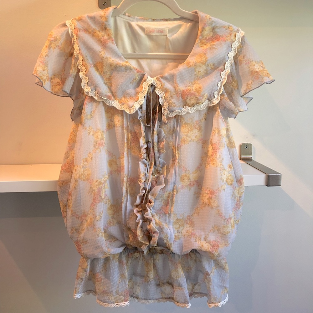 Liz Lisa Blue Floral Chiffon Blouse